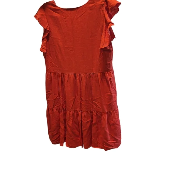 Sugarlips Babydoll Tiered Mini Dress in Great Tangerine Orange Color Size Large - Picture 2 of 6